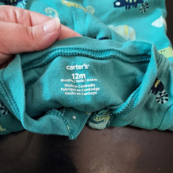 Carter's Baby Boy 2-Piece Chameleon Bodysuit Pant Set in Size 12M - Picture 4 of 6